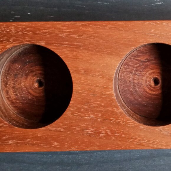 1-of-a-kind Finely Crafted Handsome Handmade Walnut & Wenge Wood Tealight Holder - Picture 9 of 10